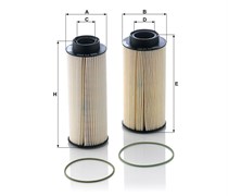 PU10003-2X Фильтр топливный безметаллический Mann filter