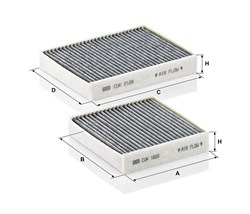 CUK21000-2 Салонный фильтр с активированным углем Mann filter CUK210002